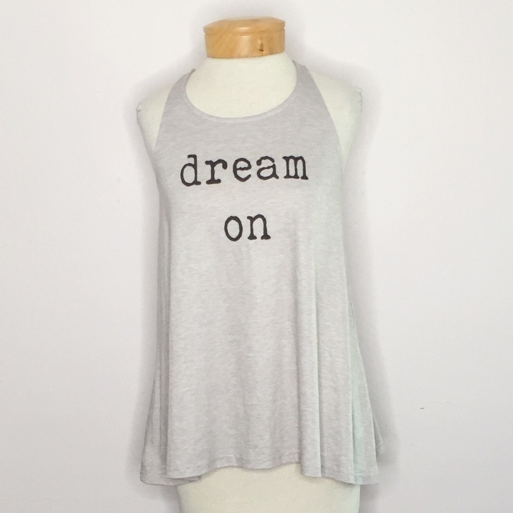 DREAM ON graphic tank top
